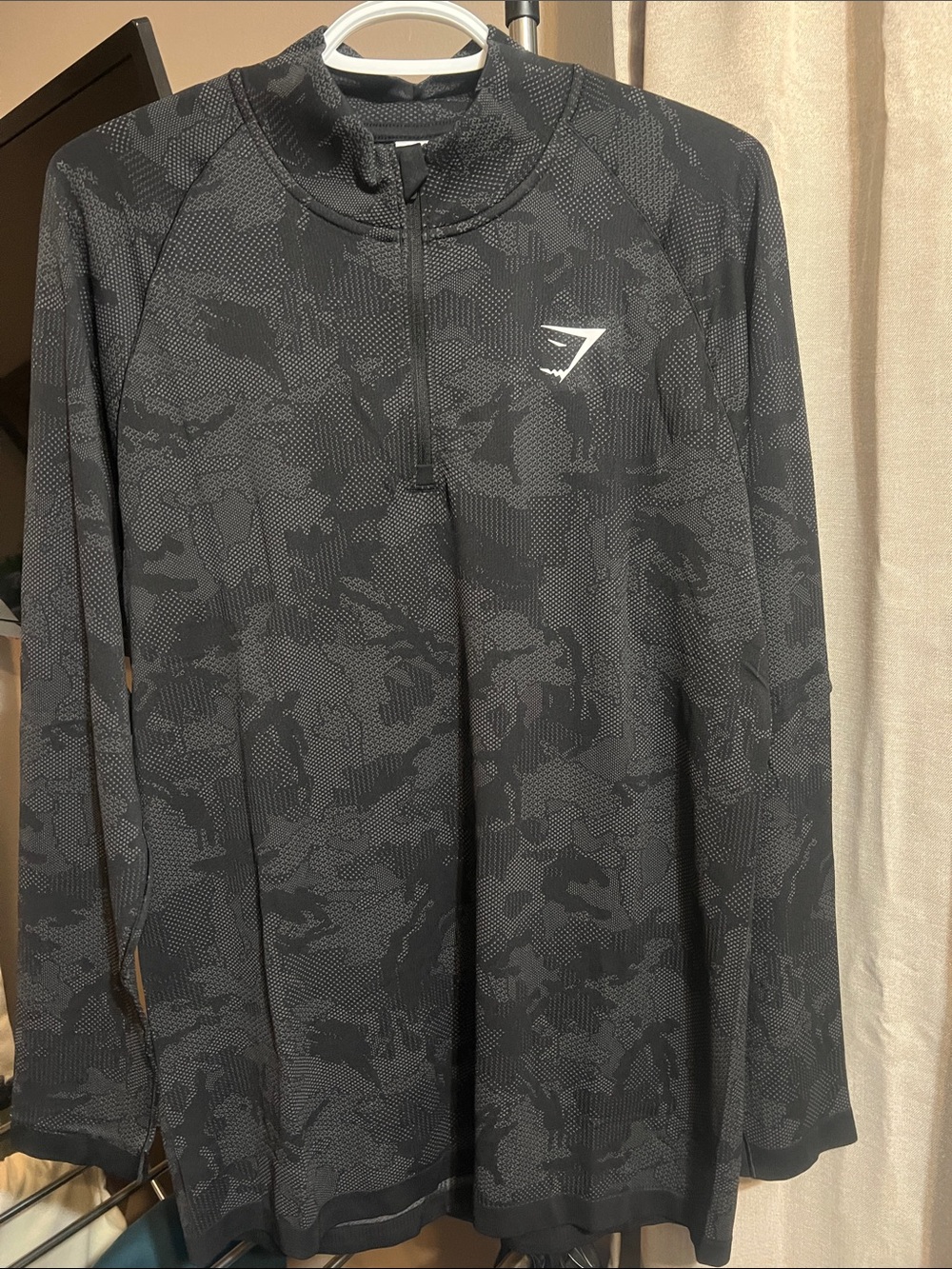Gymshark Black Camo Quarter-Zip Training Top